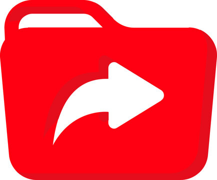 Vibrant blue folder icon with shortcut arrow for shared data access