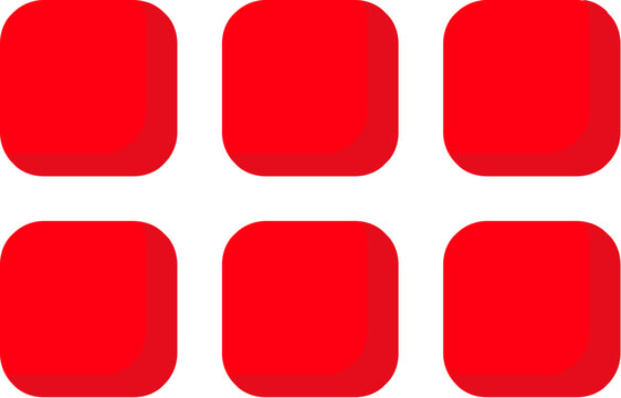 Minimalist blue grid 3x2 layout icon for photo gallery and media