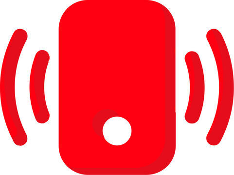 Vibrant blue vibrating phone icon for incoming call notifications