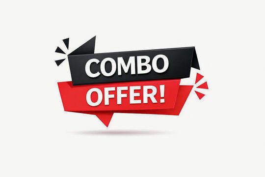 Bold combo offer promotional banner with red and black colors