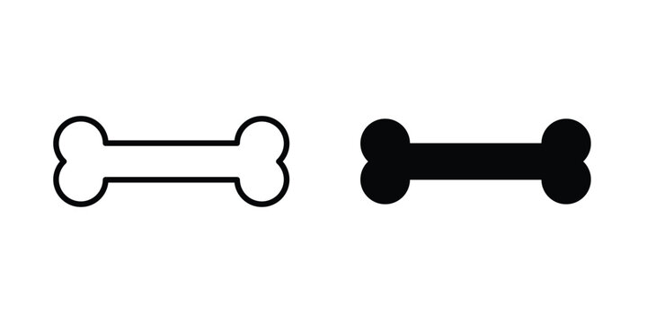 Bone icon in solid and flat style, Stroke icons.