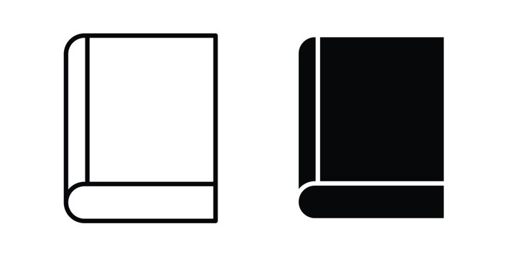Book icon in solid and flat style, Stroke icons.