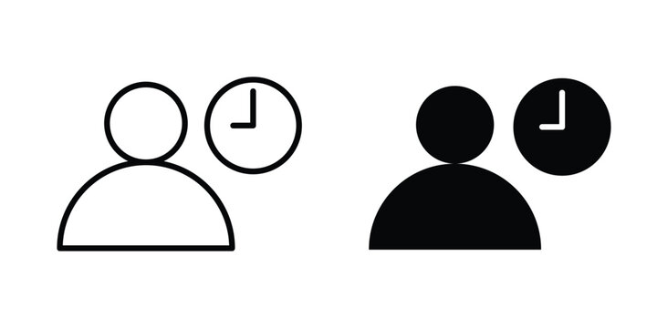 Busy icon in solid and flat style, Stroke icons.