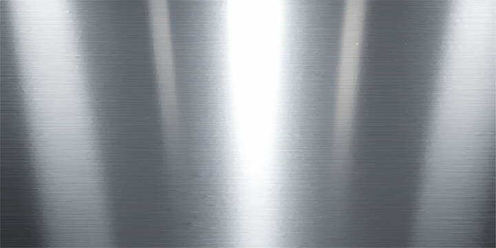 A polished silver stainless steel plate with a brushed metal texture creates a shiny gray aluminum surface and seamless metallic backdrop pattern for a modern chrome wallpaper