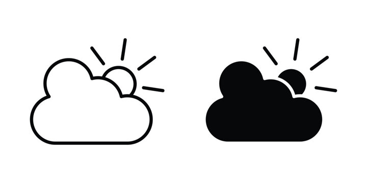 Cloudy Day icon in solid and flat style, Stroke icons.