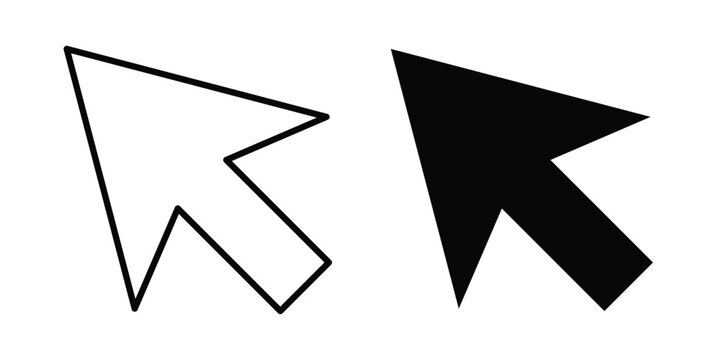 Cursor arrow icon in solid and flat style, Stroke icons.
