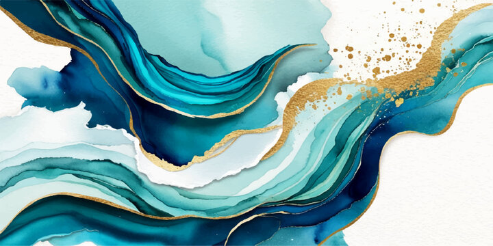 An abstract blue and white background design featuring a 3d liquid water splash with flowing wave patterns and a painted texture for a nature-inspired vector wallpaper