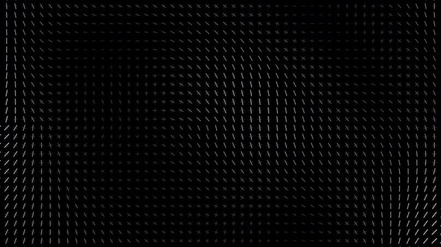 Animated abstract particle grid background featuring dynamic wave motion, flowing geometric distortion, and futuristic depth. Ideal for motion graphics, technology visuals, digital displays
