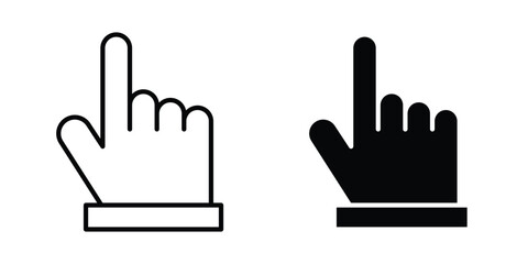 Fototapeta premium Finger icon in solid and flat style, Stroke icons.