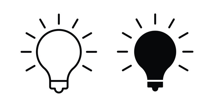Idea icon in solid and flat style, Stroke icons.