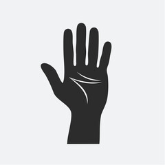 Obraz premium Stylized Silhouette of a Human Hand with Palm Lines