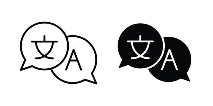 Language icon in solid and flat style, Stroke icons.