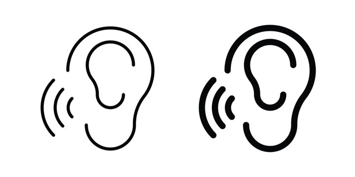 Listening icon in solid and flat style, Stroke icons.