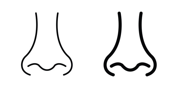 Nose icon in solid and flat style, Stroke icons.