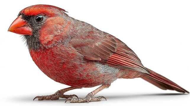  Cardinal bird isolated on a white background.