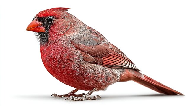  Cardinal bird isolated on a white background.