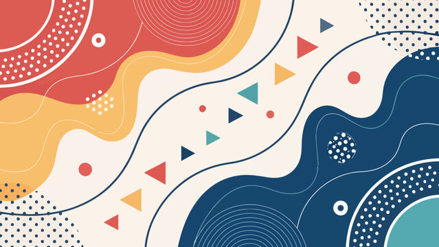 Abstract colorful wavy shapes and geometric patterns with background design graphic background modern background pattern background wave background artistic background backdrop design abstract