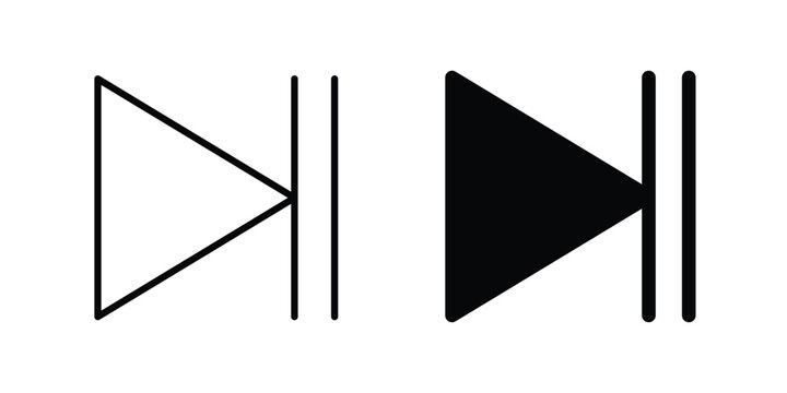 Play pause icon in solid and flat style, Stroke icons.