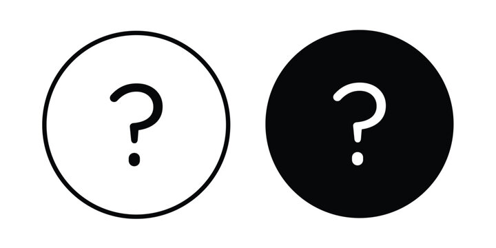 Question icon in solid and flat style, Stroke icons.