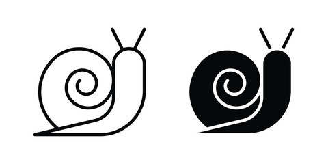 Snail icon in solid and flat style, Stroke icons. © basit