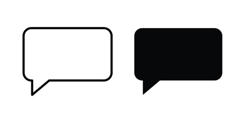 Fototapeta premium Speech bubble icon in solid and flat style, Stroke icons.