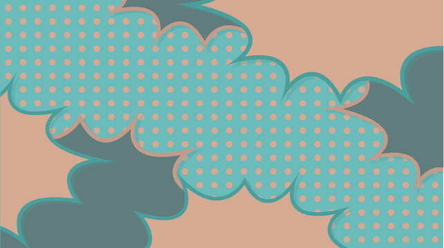 Abstract Pattern with Turquoise Polka Dots and Soft Layers