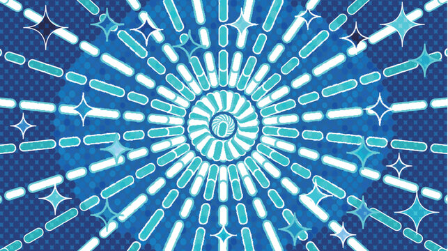 Blue Radial Abstract Burst With Sparkling Star Pattern Design