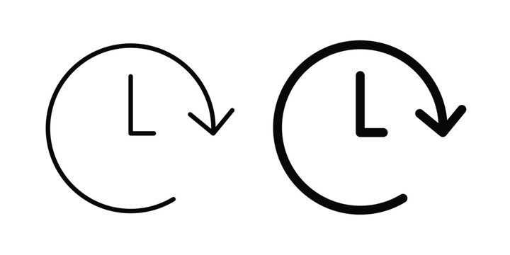 Time forward icon in solid and flat style, Stroke icons.
