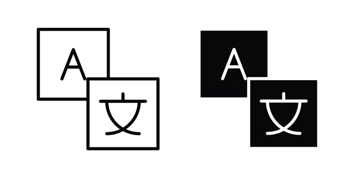 Translate icon in solid and flat style, Stroke icons.