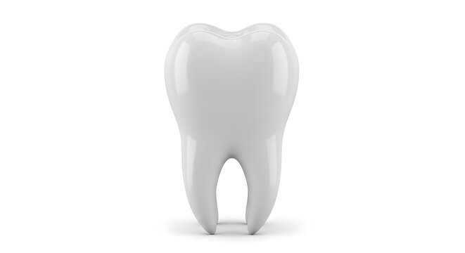 Isolated 3 D Rendered Single Tooth Model in Matte White dental 3D model