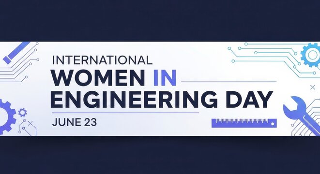 International women in engineering day banner illustration