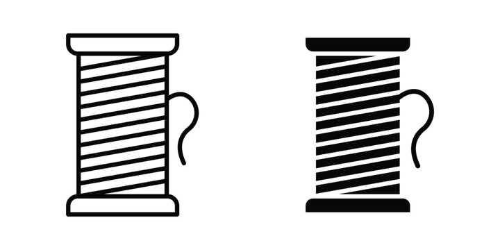 Yarn icon in solid and flat style, Stroke icons.