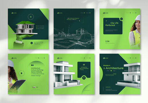 Modern Architecture Company Social Media Post Layout