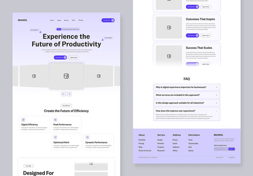 Website Wireframe Landing Page Layout