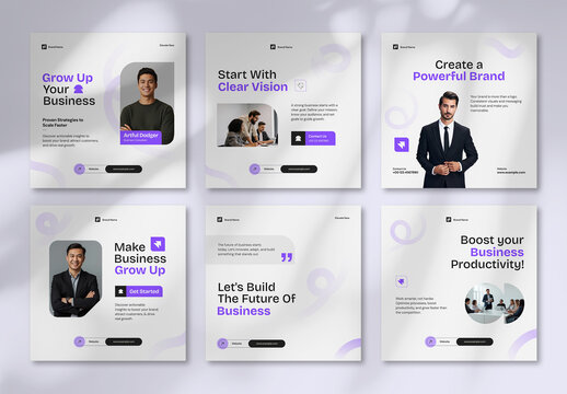 Modern Business Growth Social Media Post Template