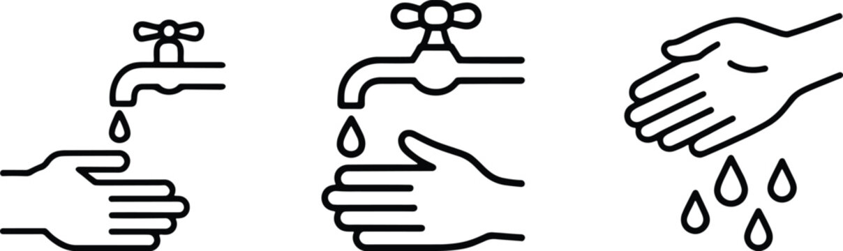 Hand Washing Wudu Islamic Icons