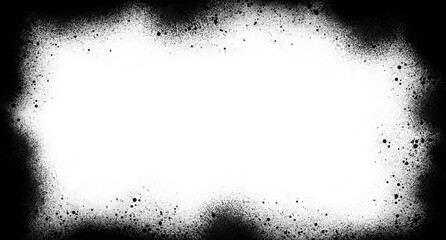 Fototapeta premium Abstract Black Spray Paint Frame Transparent PNG
