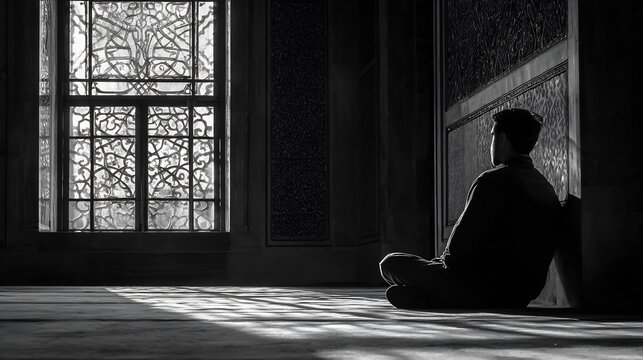 Contemplation in a mosque