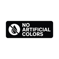 Obraz premium No artificial colors sign black and white warning symbol on white background