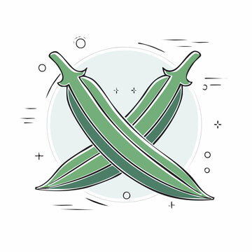 Two Okra Pods Crossed Icon