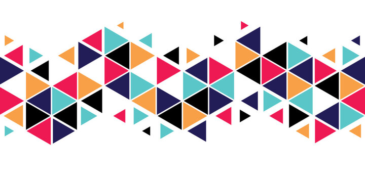Vector modern seamless colorful geometry triangle pattern, color abstract geometric background, pillow multicolored print, retro texture, hipster fashion design