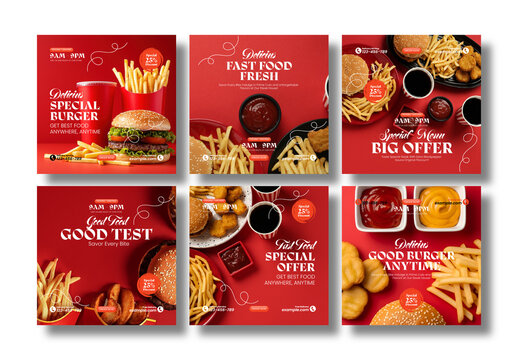 Fast Food Social Media Banner Set