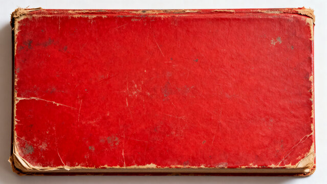 Vintage textured red book cover with a weathered appearance, showcasing a worn aesthetic