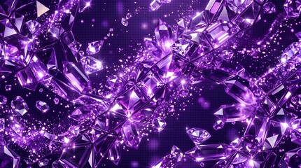 Futuristic Purple Diamond Pixel Luxury Abstract Background