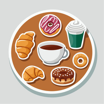 Breakfast Pastries and Coffee Assortment