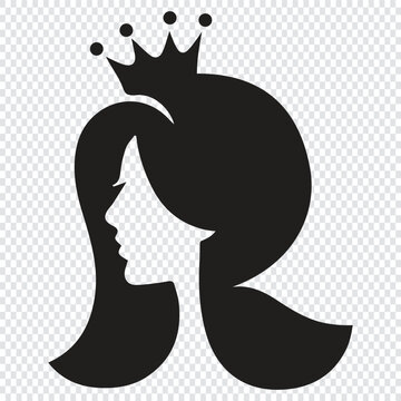 Queen Princess Silhouette with Crown Illustration