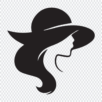 Stylized Silhouette Woman in Wide-Brim Hat