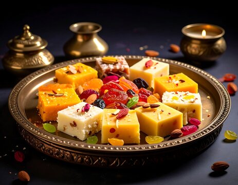 Traditional Indian Dessert Sweet Cubes.