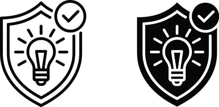 Intellectual property icon element icon for design branding print and digital media representing copyright protection, patents, trademarks and creative ownership concepts.