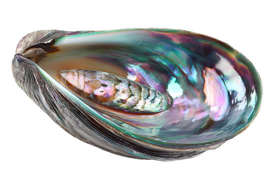 Stunning iridescent abalone shell with vibrant colors and textures perfect for design, decor, and natural beauty themes